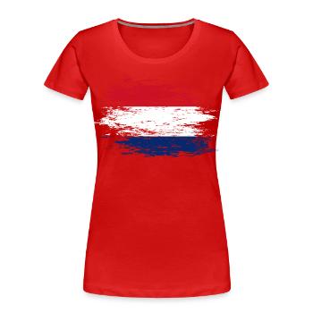 Drapeau hollandais utilisé - T-shirt bio Premium Femme - rouge - Devant - Mia (176cm)