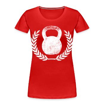 Kettlebell - T-shirt bio Premium Femme - rouge - Devant - Mia (176cm)