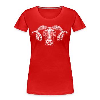 Minotaure / Tête - T-shirt bio Premium Femme - rouge - Devant - Mia (176cm)