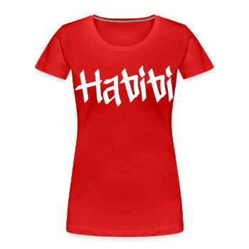 Ha - T-shirt bio Premium Femme - rouge - Devant - Mia (176cm)