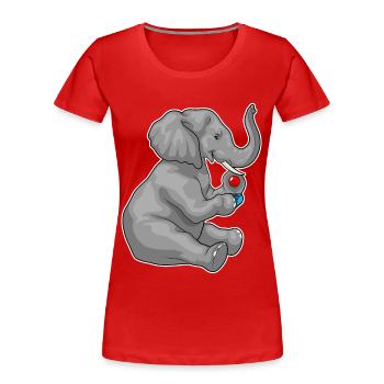 Elephant Gamer Controller - Women's Premium Organic T-Shirt - red - Front - Mia (176cm)