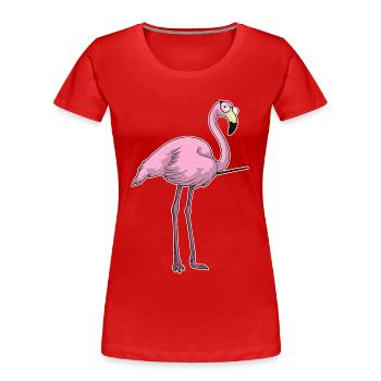 Flamingo Enseignant Pointage Bâton École - T-shirt bio Premium Femme - rouge - Devant - Mia (176cm)