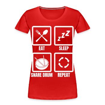 Trommler Zeitplan - Frauen Premium Bio T-Shirt - Rot - Vorne - Mia (176cm)