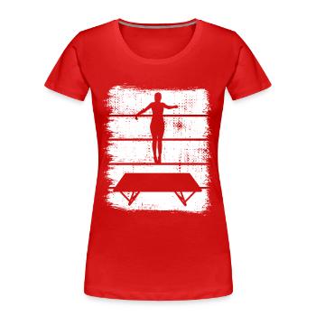 Dessin de trampoline - T-shirt bio Premium Femme - rouge - Devant - Mia (176cm)