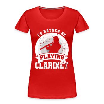 Lustiger Klarinetten Witz - Frauen Premium Bio T-Shirt - Rot - Vorne - Mia (176cm)