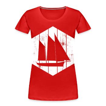 Voilier - T-shirt bio Premium Femme - rouge - Devant - Mia (176cm)