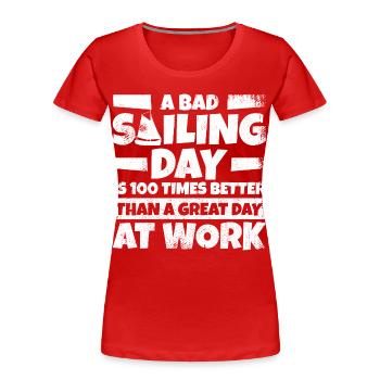 Navigation - T-shirt bio Premium Femme - rouge - Devant - Mia (176cm)