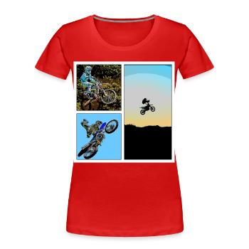 Motocross - Women's Premium Organic T-Shirt - red - Front - Mia (176cm)