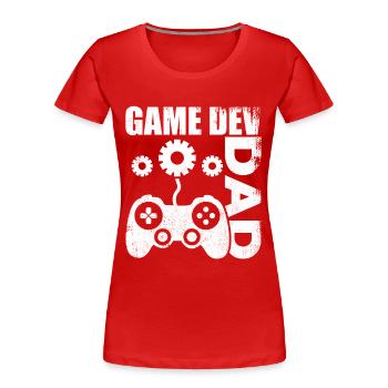 Papa développeur de jeux - T-shirt bio Premium Femme - rouge - Devant - Mia (176cm)