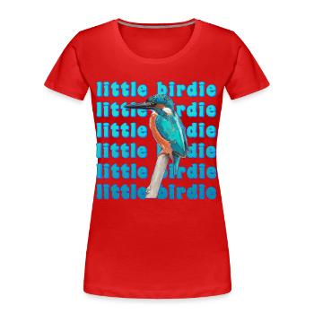 Kingfisher - beautiful blue bird - watercolor painting - Women's Premium Organic T-Shirt - red - Front - Mia (176cm)