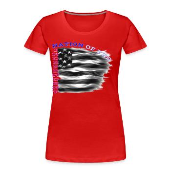 4 juillet Drapeau des États-Unis - T-shirt bio Premium Femme - rouge - Devant - Mia (176cm)