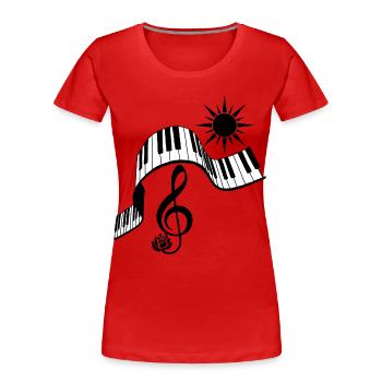 Musikalische Landschaft - Frauen Premium Bio T-Shirt - Rot - Vorne - Mia (176cm)