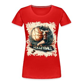 Volley-ball - T-shirt bio Premium Femme - rouge - Devant - Mia (176cm)