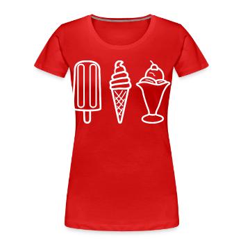Saveur de crème glacée - T-shirt bio Premium Femme - rouge - Devant - Mia (176cm)