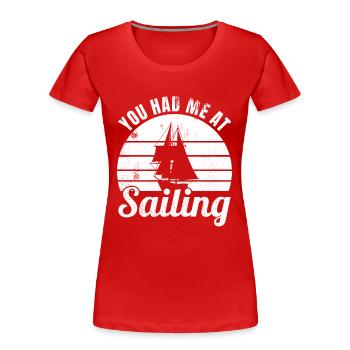 Blague de voile - T-shirt bio Premium Femme - rouge - Devant - Mia (176cm)