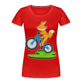 Fuchs Bicycle - Women's Premium Organic T-Shirt - red - Front - Mia (176cm)