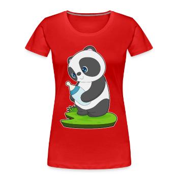 Panda Babyflasche Milch - Frauen Premium Bio T-Shirt - Rot - Vorne - Mia (176cm)