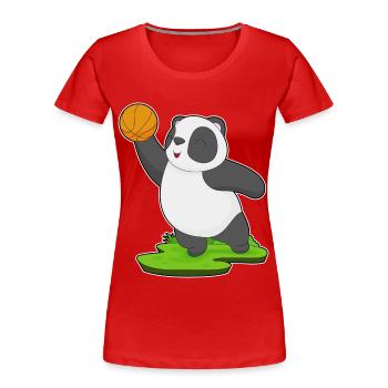 Panda Basketball Player Basketball - Women's Premium Organic T-Shirt - red - Front - Mia (176cm)