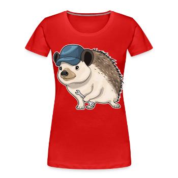 Atelier de clé mécanique Hedgehog - T-shirt bio Premium Femme - rouge - Devant - Mia (176cm)