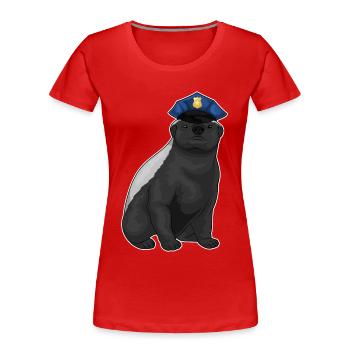 Badger Policeman Police Cap Police - T-shirt bio Premium Femme - rouge - Devant - Mia (176cm)