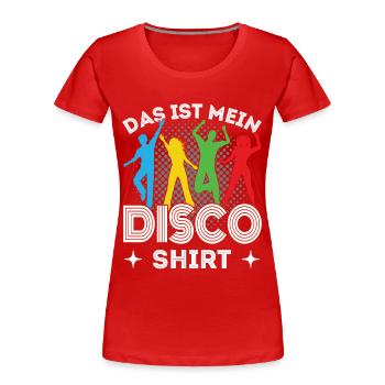 Disco Outfit 80er 70er Jahre Disko Party Kostüm - Frauen Premium Bio T-Shirt - Rot - Vorne - Mia (176cm)