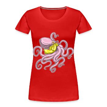 Echarpe de pieuvre - T-shirt bio Premium Femme - rouge - Devant - Mia (176cm)