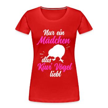 Mädchen das Kiwi Vogel liebt Neuseeland Kiwi - Frauen Premium Bio T-Shirt - Rot - Vorne - Mia (176cm)
