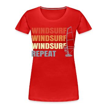 Windsurfen Vintage Look - Frauen Premium Bio T-Shirt - Rot - Vorne - Mia (176cm)