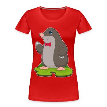 Mouche Taupe - T-shirt bio Premium Femme - rouge - Devant - Mia (176cm)