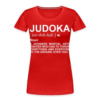 Judoka Meaning - Women's Premium Organic T-Shirt - red - Front - Mia (176cm)