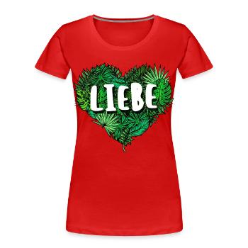 Umwelt Spruch Herz Umweltschützer Natur Erde - Frauen Premium Bio T-Shirt - Rot - Vorne - Mia (176cm)