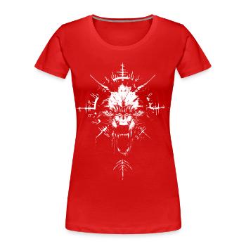 Fenriswolf Fenrir Wolf Nordische Mythologie Norse - Frauen Premium Bio T-Shirt - Rot - Vorne - Mia (176cm)