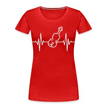 Violine Pulsschlag - Frauen Premium Bio T-Shirt - Rot - Vorne - Mia (176cm)