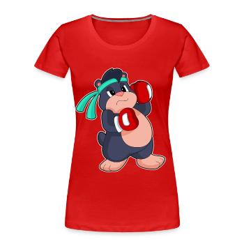 Boxeur Mole Boxer Gants de boxe Boxe Boxe - T-shirt bio Premium Femme - rouge - Devant - Mia (176cm)