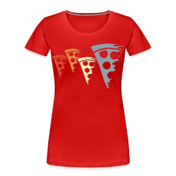 Retro Pizza Sketch - Women's Premium Organic T-Shirt - red - Front - Mia (176cm)