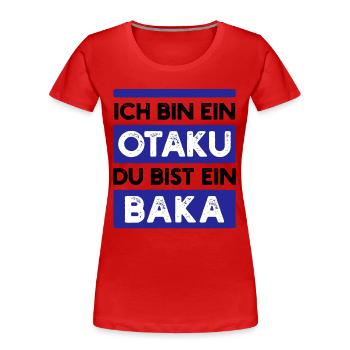 Japanese Statement Manga Comic Anime Animation - Women's Premium Organic T-Shirt - red - Front - Mia (176cm)
