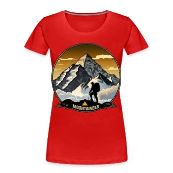 Mountaineer - Women's Premium Organic T-Shirt - red - Front - Mia (176cm)