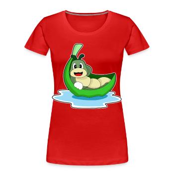 Petit bateau Caterpillar - T-shirt bio Premium Femme - rouge - Devant - Mia (176cm)