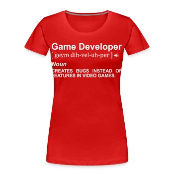 Spieleentwickler Bedeutung - Frauen Premium Bio T-Shirt - Rot - Vorne - Mia (176cm)
