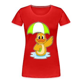 Parapluie de canard - T-shirt bio Premium Femme - rouge - Devant - Mia (176cm)