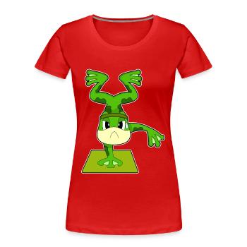 Frosch Handstand Workout Gymnastik - Frauen Premium Bio T-Shirt - Rot - Vorne - Mia (176cm)