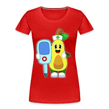 Thermomètre clinique Avocado Nurse - T-shirt bio Premium Femme - rouge - Devant - Mia (176cm)