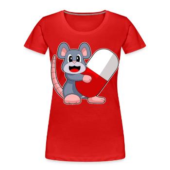 Médecine du médecin de la souris - T-shirt bio Premium Femme - rouge - Devant - Mia (176cm)