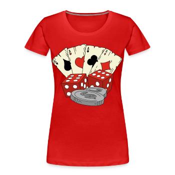 Luck at the games - Women's Premium Organic T-Shirt - red - Front - Mia (176cm)
