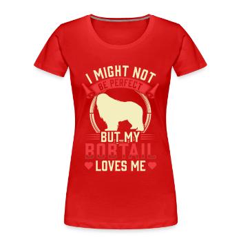 Bobtail pas parfait Old English Shepherd - T-shirt bio Premium Femme - rouge - Devant - Mia (176cm)