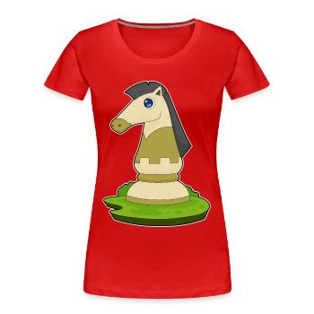 Schachfigur Springer Schach - Frauen Premium Bio T-Shirt - Rot - Vorne - Mia (176cm)