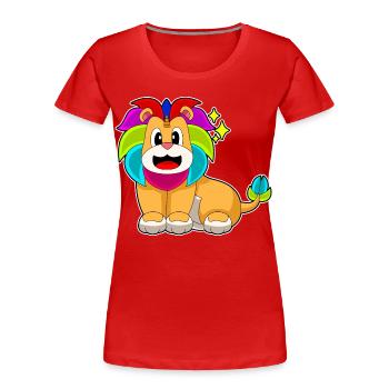 Licorne Lion - T-shirt bio Premium Femme - rouge - Devant - Mia (176cm)