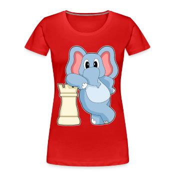 Elefant Schachfigur Turm Schach - Frauen Premium Bio T-Shirt - Rot - Vorne - Mia (176cm)