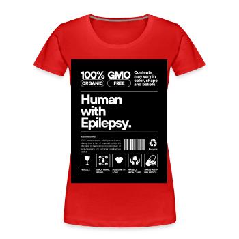 Human with Epilepsy - Frauen Premium Bio T-Shirt - Rot - Vorne - Mia (176cm)