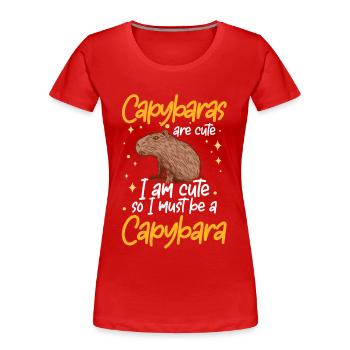 I am a capybara capybara - Women's Premium Organic T-Shirt - red - Front - Mia (176cm)
